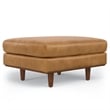 Morrison 33 inchWide Modern Genuine Leather Ottoman in Sienna Genuine Leather