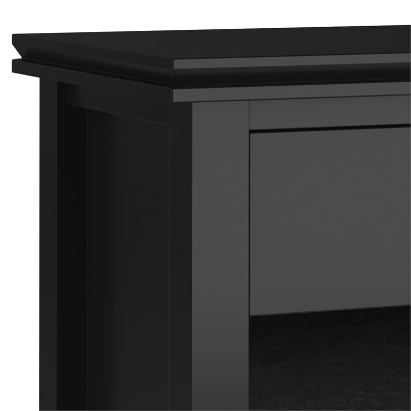 Artisan SOLID WOOD 24 inch Wide Contemporary Bedside Nightstand Table in Black