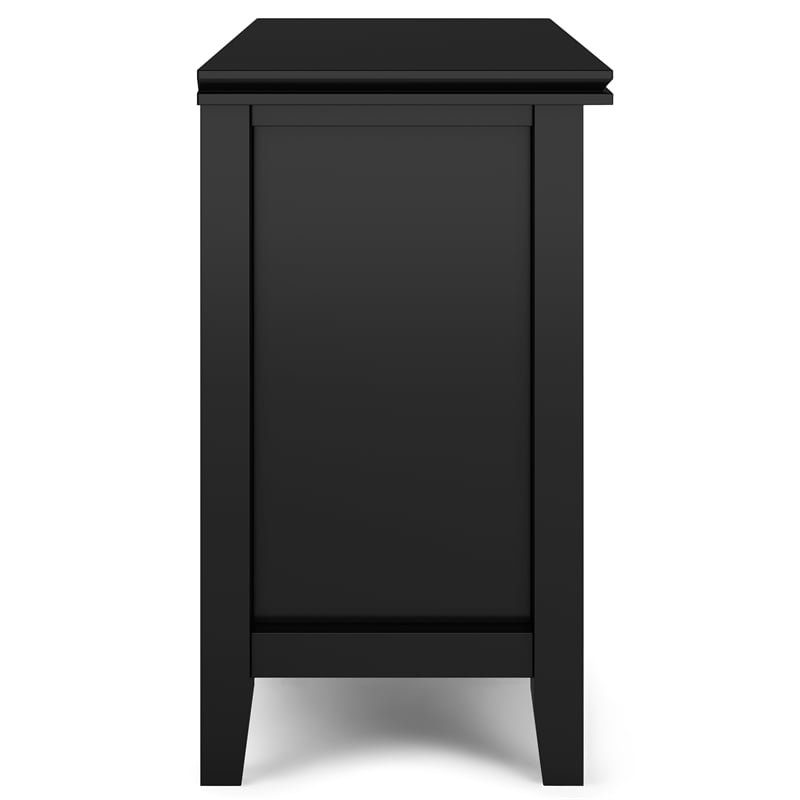 Artisan SOLID WOOD 24 inch Wide Contemporary Bedside Nightstand Table in Black