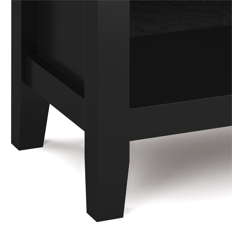Artisan SOLID WOOD 24 inch Wide Contemporary Bedside Nightstand Table in Black