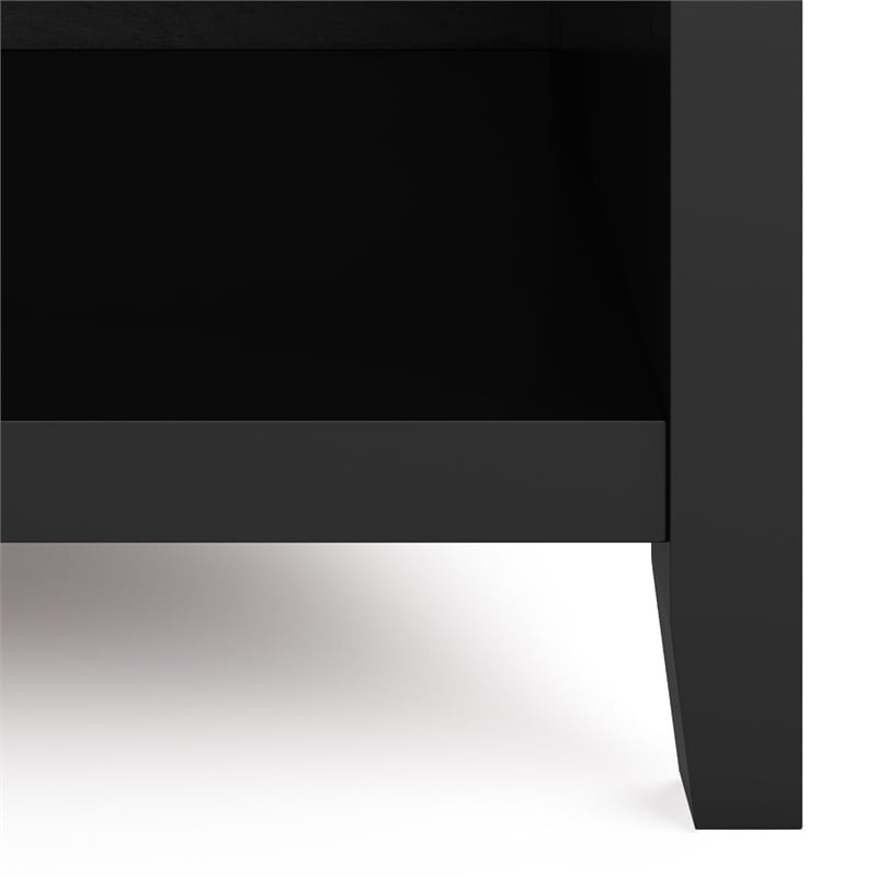 Artisan SOLID WOOD 24 inch Wide Contemporary Bedside Nightstand Table in Black