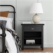 Artisan SOLID WOOD 24 inch Wide Contemporary Bedside Nightstand Table in Black