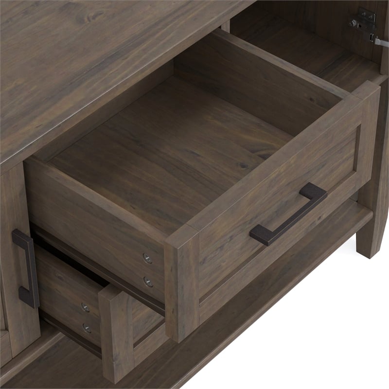Ela SOLID WOOD 48 inch Wide Transitional Console Table in Smoky Brown