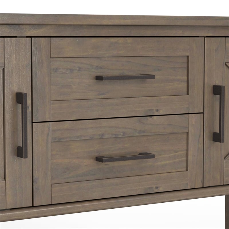 Ela SOLID WOOD 48 inch Wide Transitional Console Table in Smoky Brown