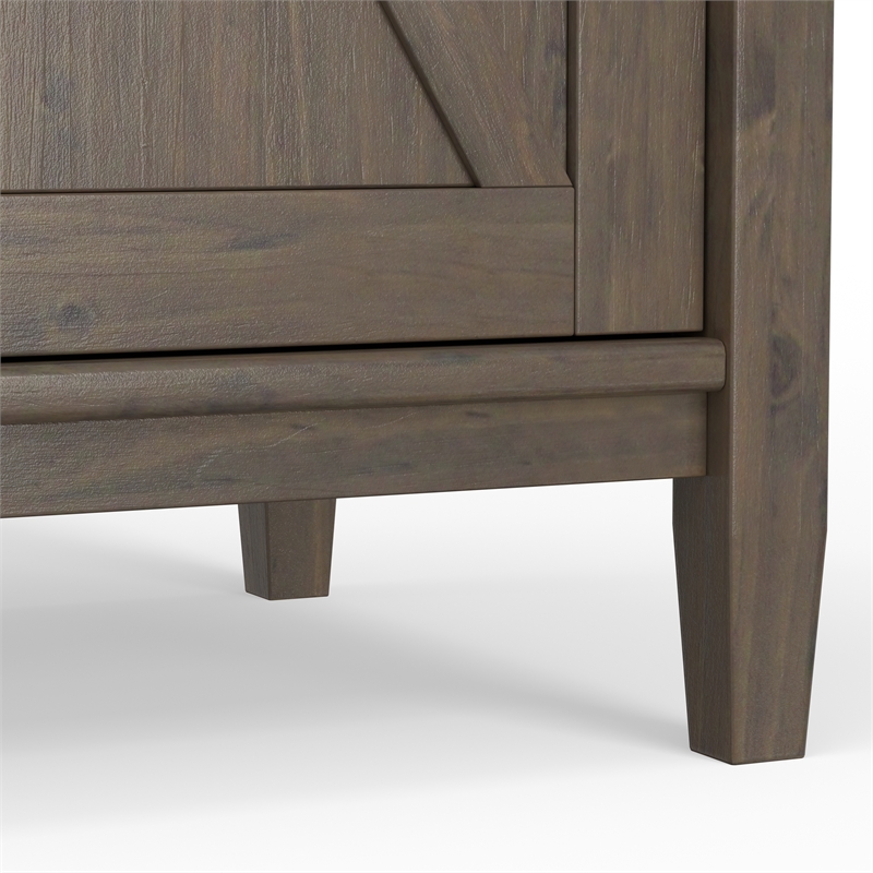 Ela SOLID WOOD 60 inch Wide Transitional Wide Storage Cabinet in Smoky Brown