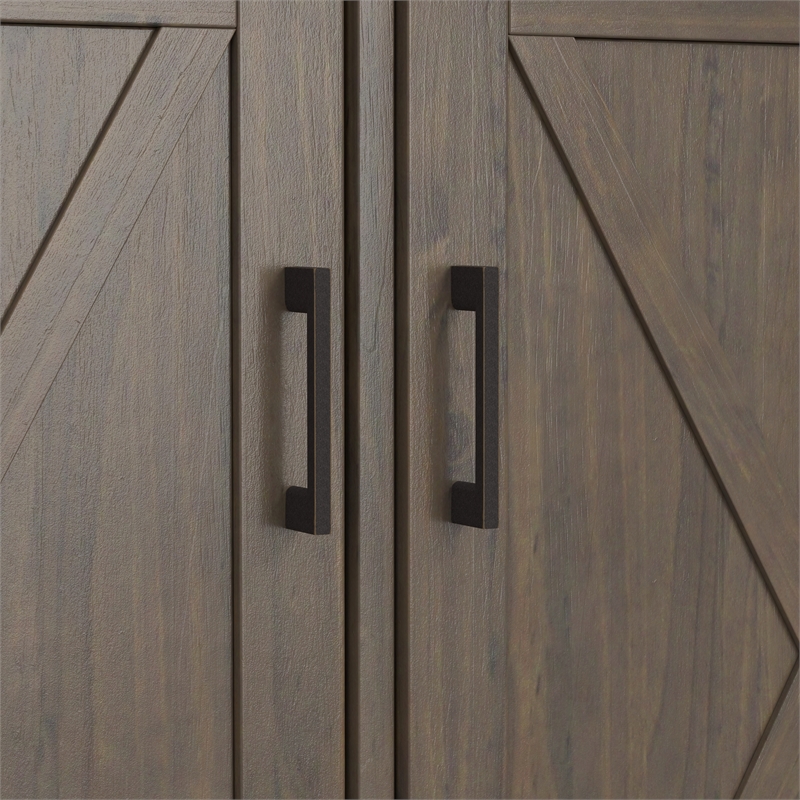 Ela SOLID WOOD 60 inch Wide Transitional Wide Storage Cabinet in Smoky Brown