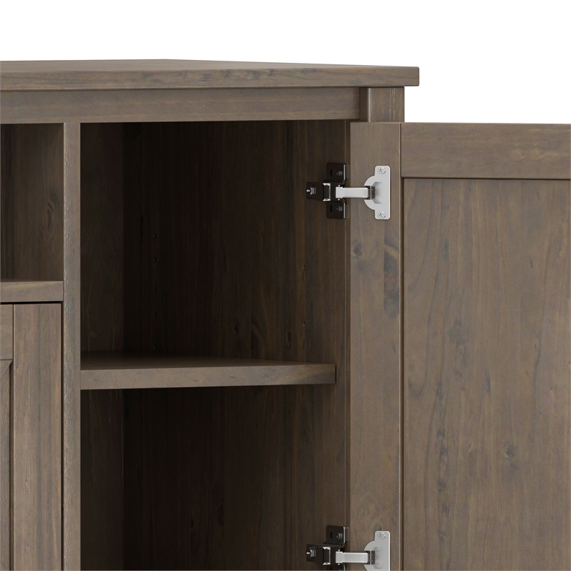 Ela SOLID WOOD 72 inch Wide Transitional TV Media Stand in Smoky Brown