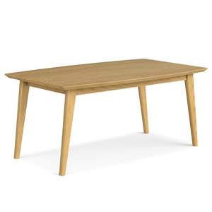 Draper WOOD and Rubberwood 66x40&quot Rectangle Modern Dining Table in OAK WOOD