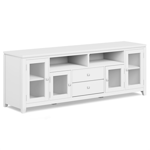 Cosmopolitan SOLID WOOD 72&quot Wide Contemporary TV Media Stand in White