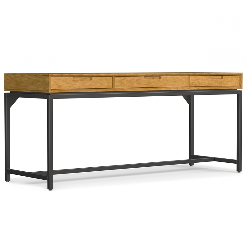 Banting SOLID WOOD Industrial 72 inch Wide Wide Desk in Oak