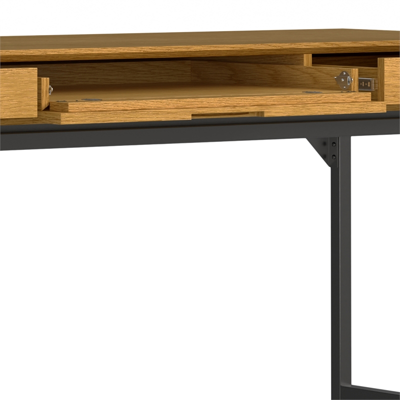 Banting SOLID WOOD Industrial 72 inch Wide Wide Desk in Oak