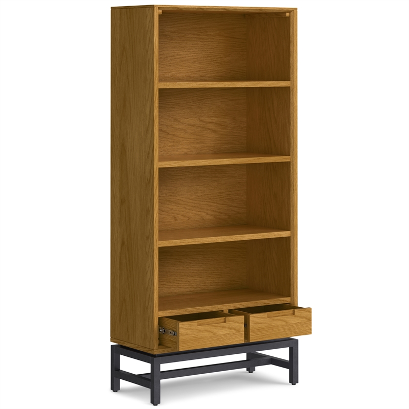 Banting and Metal 66 inch x 30 inchRectangle Industrial Bookcase in OAK WOOD