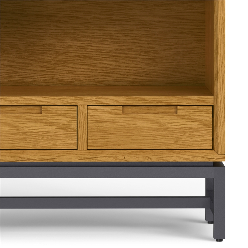 Banting and Metal 66 inch x 30 inchRectangle Industrial Bookcase in OAK WOOD