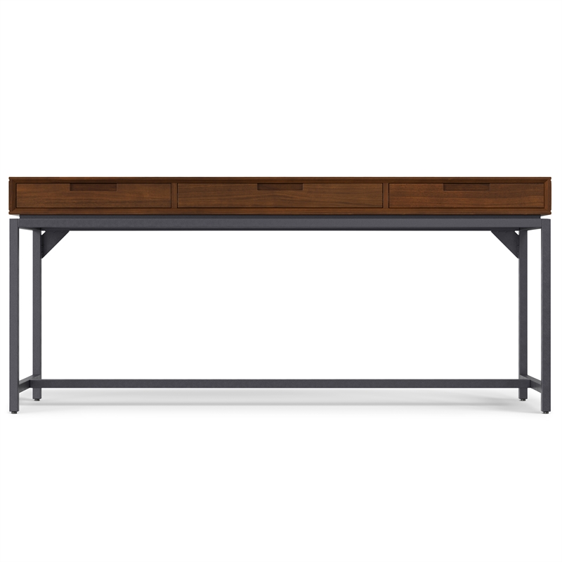 Banting SOLID WOOD Industrial 72 inch Wide Wide Desk in Walnut