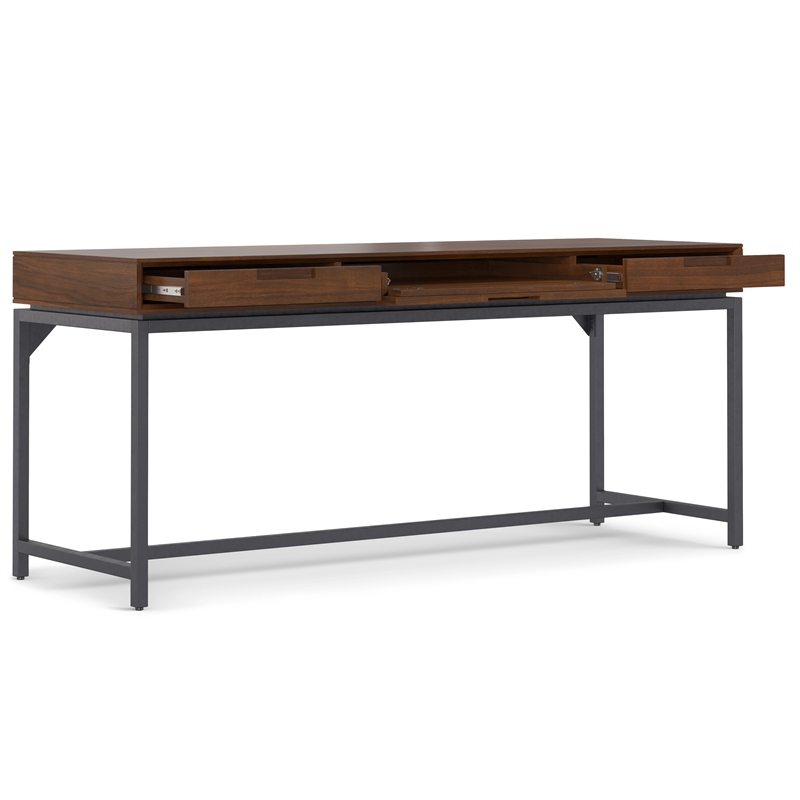 Banting SOLID WOOD Industrial 72 inch Wide Wide Desk in Walnut