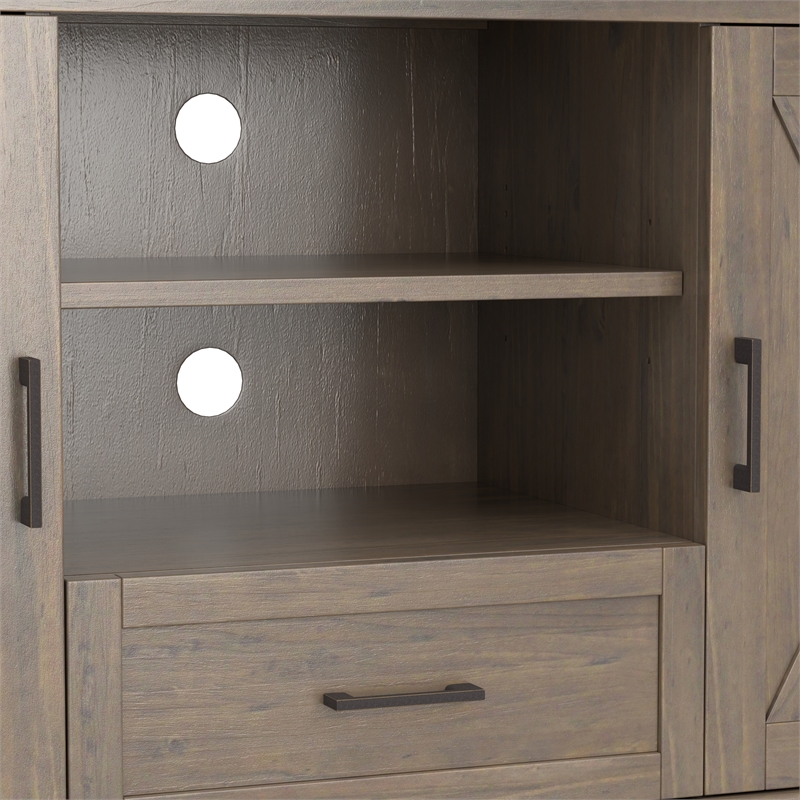 Ela SOLID WOOD 53 inch Wide Transitional TV Media Stand in Smoky Brown