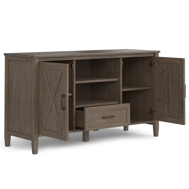 Ela SOLID WOOD 53 inch Wide Transitional TV Media Stand in Smoky Brown