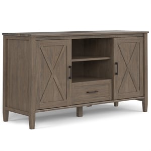 Ela SOLID WOOD 53 inch Wide Transitional TV Media Stand in Smoky Brown