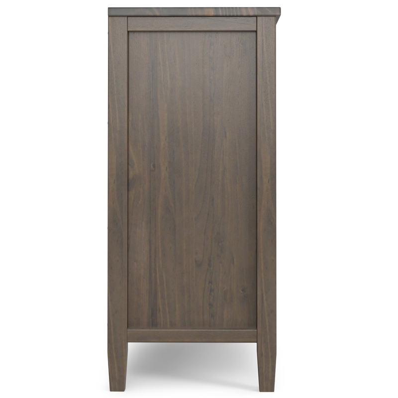 Ela SOLID WOOD 32 inch Wide Transitional Low Storage Cabinet in Smoky Brown