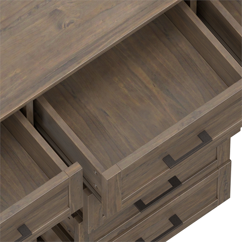 Ela SOLID WOOD 54 inch Wide Transitional Sideboard  in Smoky Brown