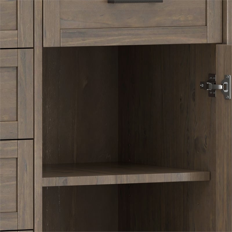 Ela SOLID WOOD 54 inch Wide Transitional Sideboard  in Smoky Brown