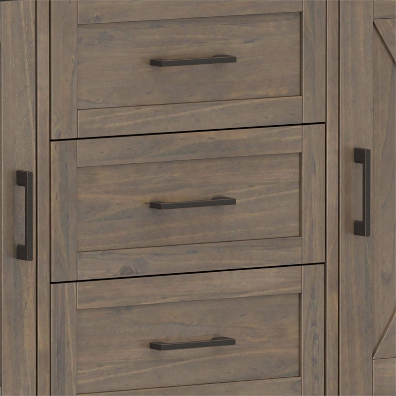 Ela SOLID WOOD 54 inch Wide Transitional Sideboard  in Smoky Brown