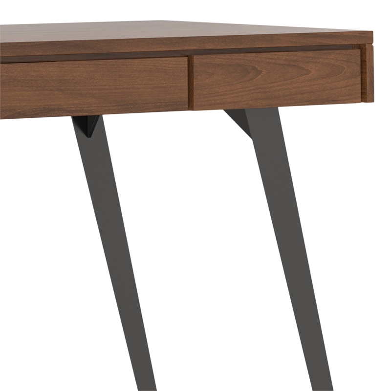 Lowry Modern Industrial 54 inch Wide Desk in Walnut