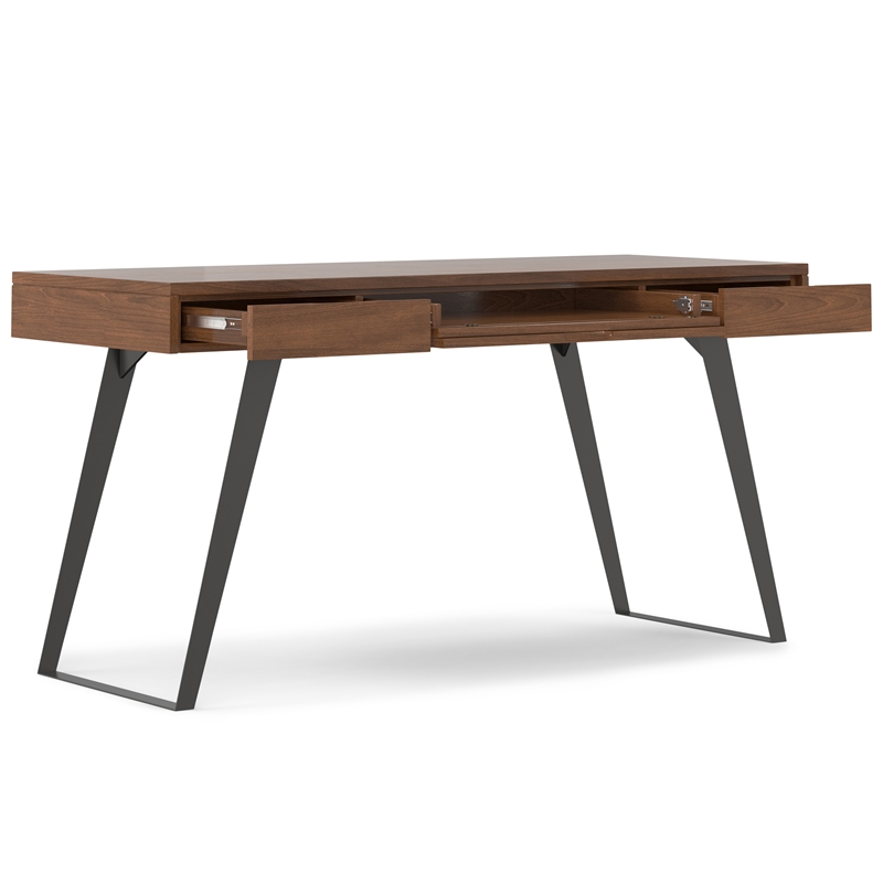 Lowry Modern Industrial 54 inch Wide Desk in Walnut