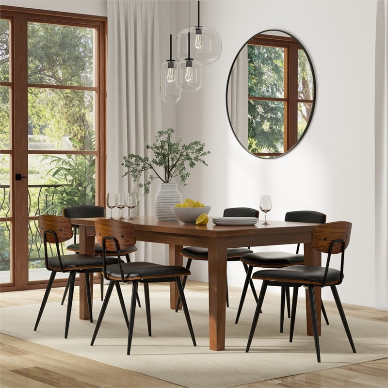 Eastwood Walnut 66x40 inch Rectangle Contemporary Dining Table in Walnut