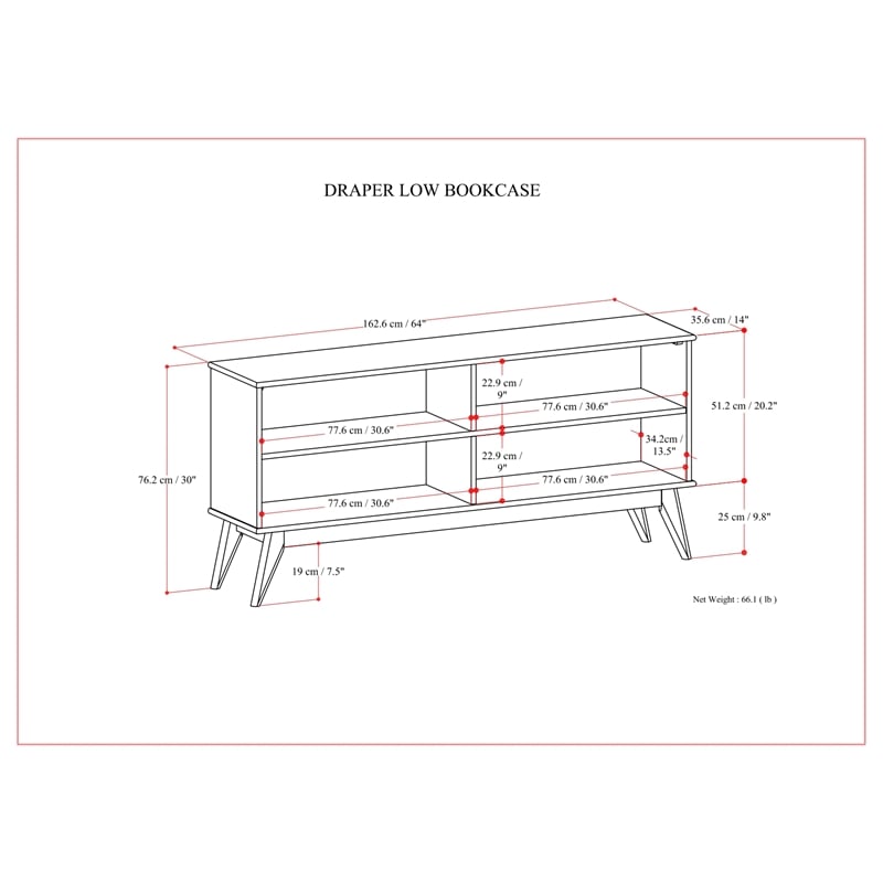 Draper SOLID HARDWOOD 30x 64