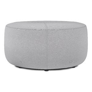 Moore 32&quot Wide Contemporary Irregular Ottoman in Light Gray Linen Look Fabric