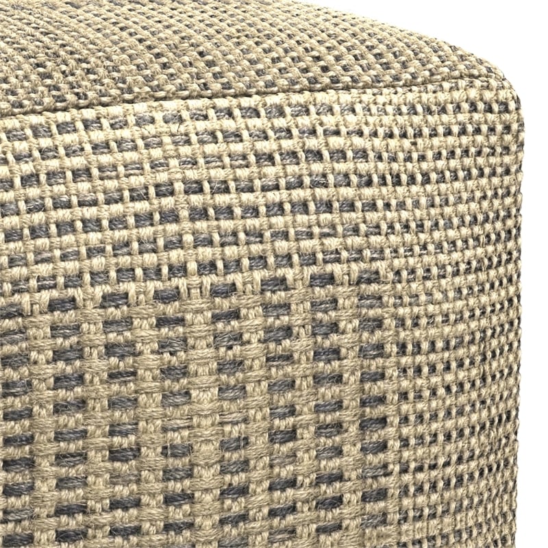 Delilah Contemporary Square Square Woven Pouf in Natural