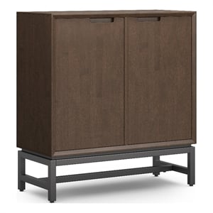 Banting SOLID HARDWOOD 39&quot Wide Modern Medium Storage Cabinet in Walnut Brown