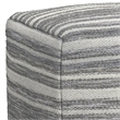 Carina Contemporary Square Square Woven Pouf in Black Melange and White