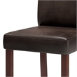 Simpli Home Acadian 7-Piece Faux Leather & Wood Dining Set in Brown