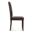 Simpli Home Acadian 7-Piece Faux Leather & Wood Dining Set in Brown