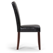 Simpli Home Acadian 5-Piece Dining Set in Black Wood & Faux Leather