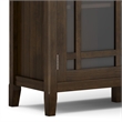 Simpli Home Bedford Transitional Solid Wood Storage Cabinet in Tobacco Brown
