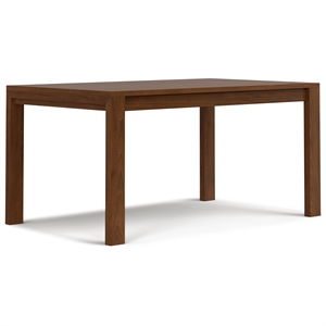 Simpli Home Wilson Rectangle Contemporary Wood Dining Table in Walnut Brown