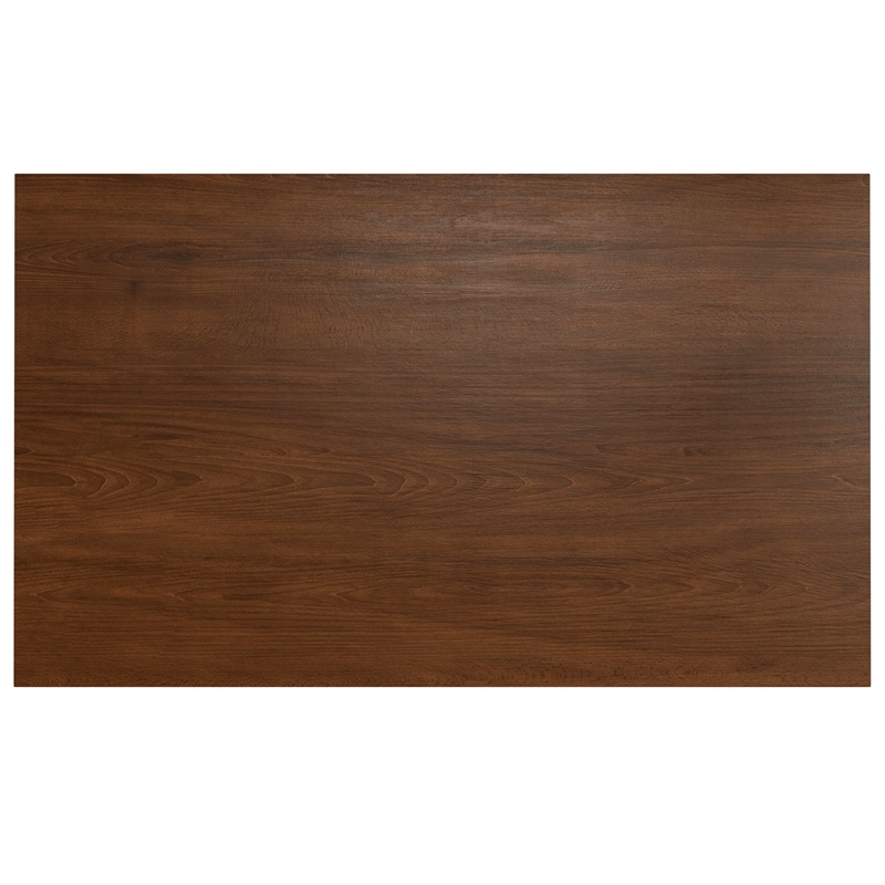Simpli Home Wilson Rectangle Contemporary Wood Dining Table in Walnut Brown