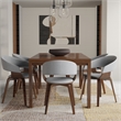 Simpli Home Wilson Rectangle Contemporary Wood Dining Table in Walnut Brown