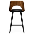 Micah 25 inch Seat Height Contemporary Counter Height Stool in Black PU Leather (Set of 2)