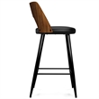 Micah 25 inch Seat Height Contemporary Counter Height Stool in Black PU Leather (Set of 2)