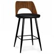 Micah 25 inch Seat Height Contemporary Counter Height Stool in Black PU Leather (Set of 2)