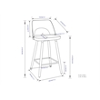 Micah 25 inch Seat Height Contemporary Counter Height Stool in Black PU Leather (Set of 2)