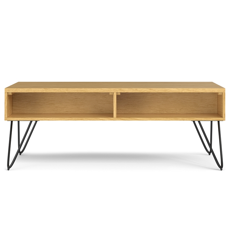 Simpli Home Hunter Rectangle Wood Coffee Table with Lift Top in Oak Brown