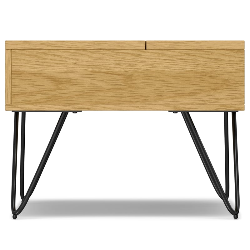 Simpli Home Hunter Rectangle Wood Coffee Table with Lift Top in Oak Brown