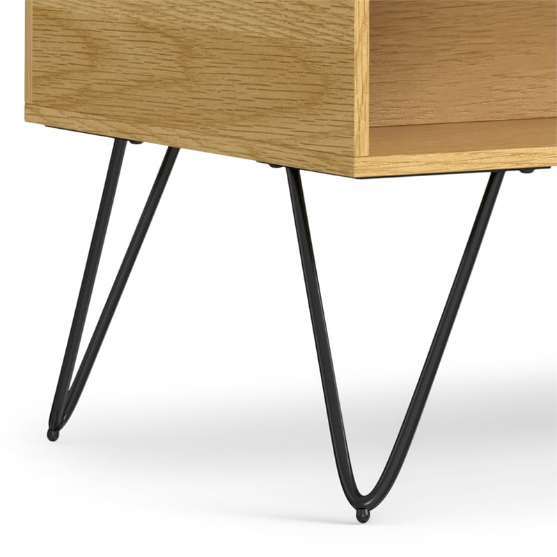 Simpli Home Hunter Rectangle Wood Coffee Table with Lift Top in Oak Brown