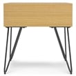 Simpli Home Hunter Square Wood End Table with Hairpin Legs in Oak Brown