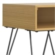 Simpli Home Hunter Square Wood End Table with Hairpin Legs in Oak Brown